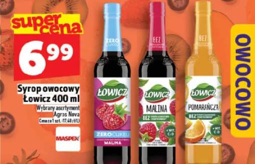 Syrop owocowy Łowicz malina