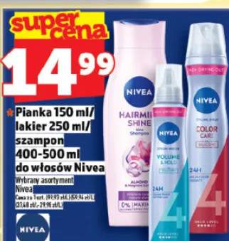 Pianka 150ml/lakier 250ml/szampon 400-500ml do włosów Nivea