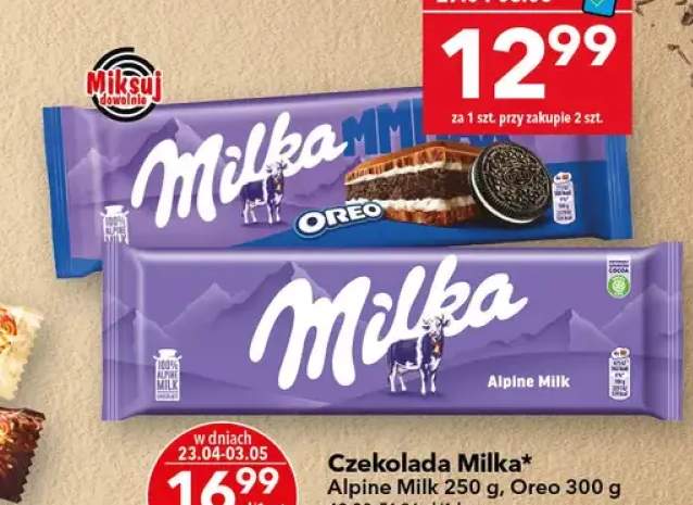 Czekolada Alpine Milk, Oreo