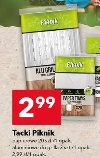 Tacki papierowe 20 szt./1 opak., aluminiowe do grilla 3 szt./1 opak.