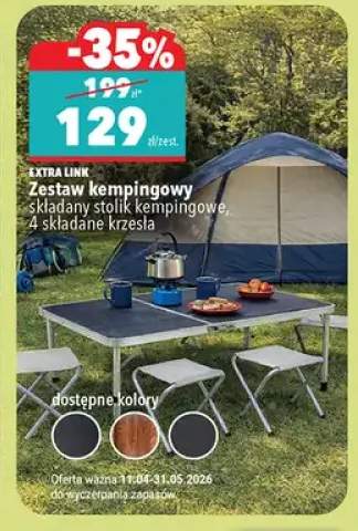 Zestaw kempingowy składany stolik kempingowy, 4 składane krzesła