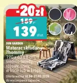 Materac składany 3-hommy 120 x 195 x 8 cm, średnio twardy, różowy, szary, granatowy, w liście lub w kropki