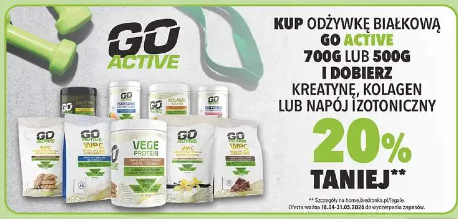 Odżywka białkowa 700g lub 500g i odbierz kreatynę, kolagen lub napój izotoniczny 20% taniej
