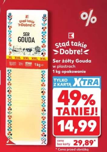 Ser żółty Gouda w plastrach