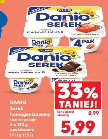 Serek homogenizowany różne rodzaje 4 x 150g opakowanie