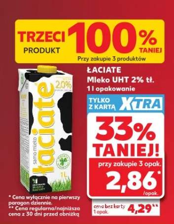Mleko UHT 2% tł. 1l opakowanie