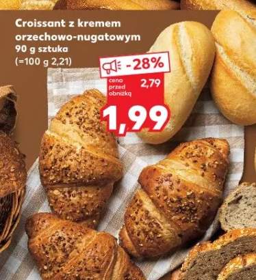 Croissant z kremem orzechowo-nugatowym