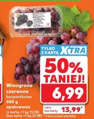 Winogrona czerwone bezpestkowe opakowanie