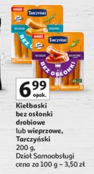 Kiełbaski bez osłonki drobiowe lub wieprzowe