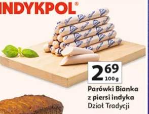 Parówki Bianka z piersi indyka Dział Tradycji