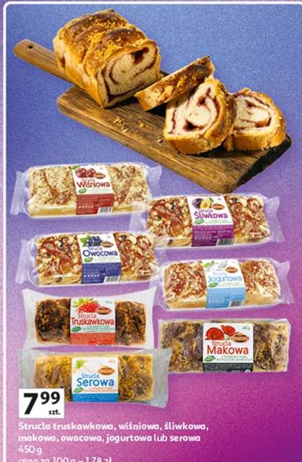 Strucla truskawkowa, wiśniowa, śliwkowa, makowa, owocowa, jogurtowa lub serowa