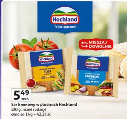 Ser kremowy w plastrach Hochland różne rodzaje