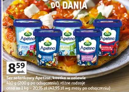 Ser sałatkowy Apetina, kostka w zalewie różne rodzaje