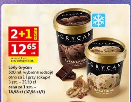 Lody Grycan, różne smaki