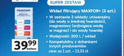 Wkład filtrujący MAXFOR+