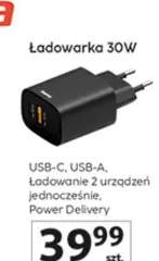 Ładowarka 30W USB-C, USB-A, ładowanie 2 urządzeń jednocześnie, Power Delivery