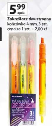 Zakreślacz dwustronny końcówka 4 mm, 3 szt.