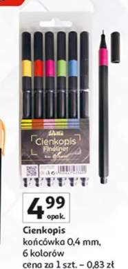 Cienkopis końcówka 0,4 mm, 6 kolorów