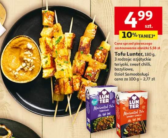 Tofu Lunter, 3 rodzaje: azjatyckie teriyaki, sweet chilli, bazyliowe