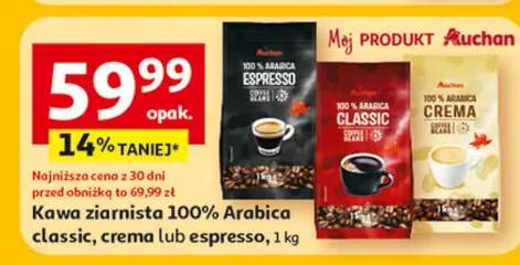 Kawa ziarnista 100% Arabica classic, crema lub espresso