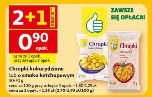 Chrupki kukurydziane lub o smaku ketchupowym