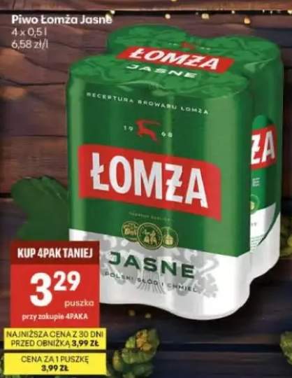 Piwo Łomża Jasne