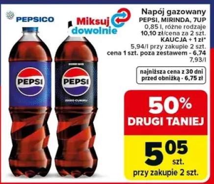 Napój gazowany Pepsi Mirinda, 7up różne rodzaje