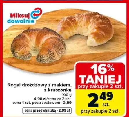 Rogal drożdżowy z makiem, z kruszonką 100g