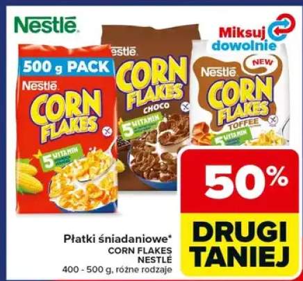 Płatki śniadaniowe Corn Flakes różne rodzaje