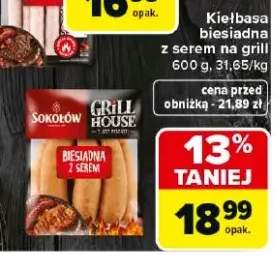 Kiełbasa biesiadna z serem na grill