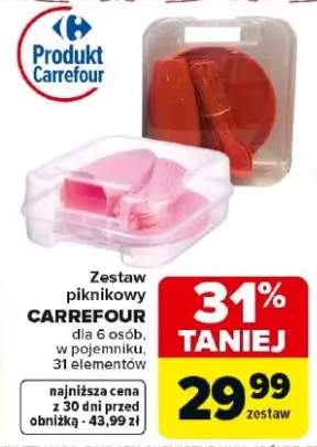 Zestaw piknikowy dla 6 osób, w pojemniku, 31 elementów