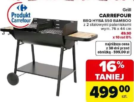 Grill węglowy BBQ Hyba S50 Bamboo z 2 stalowymi paleniskami wym. 76 x 44 cm