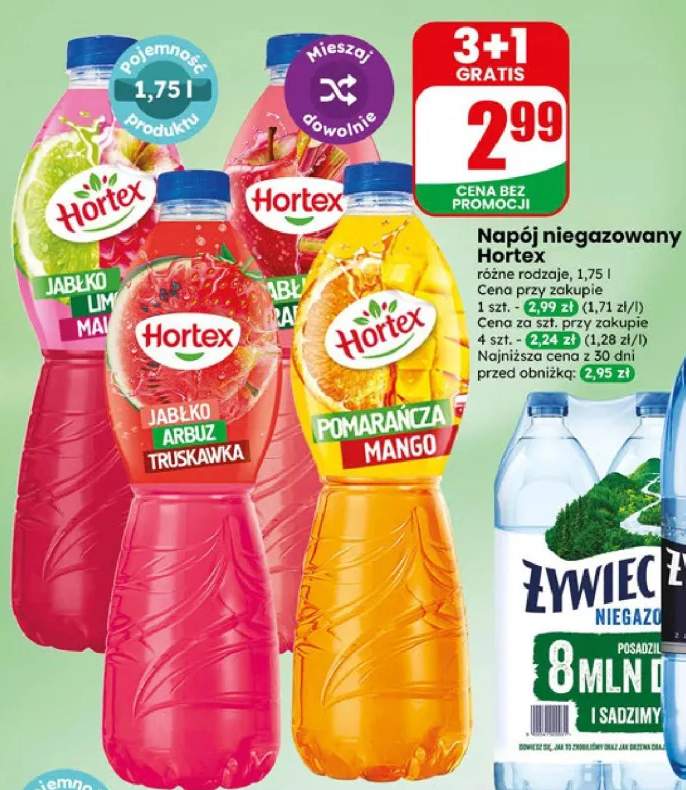 Napój niegazowany hortex różne rodzaje