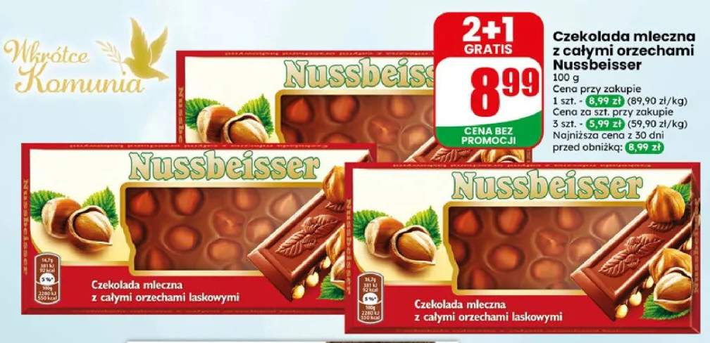 Czekolada mleczna z całymi orzechami laskowymi Nussbeisser