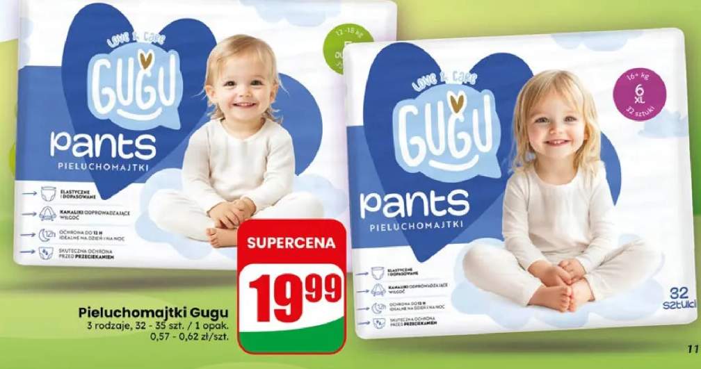 Pieluchomajtki 3 rodzaje