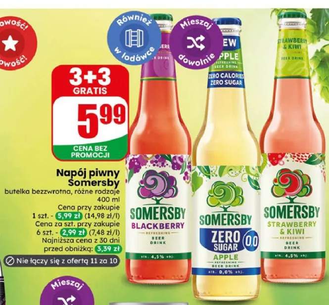 Napój piwny Somersby butelka bezzwrotna