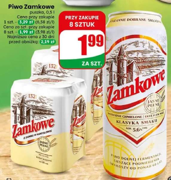 Piwo Zamkowe puszka 0,5l