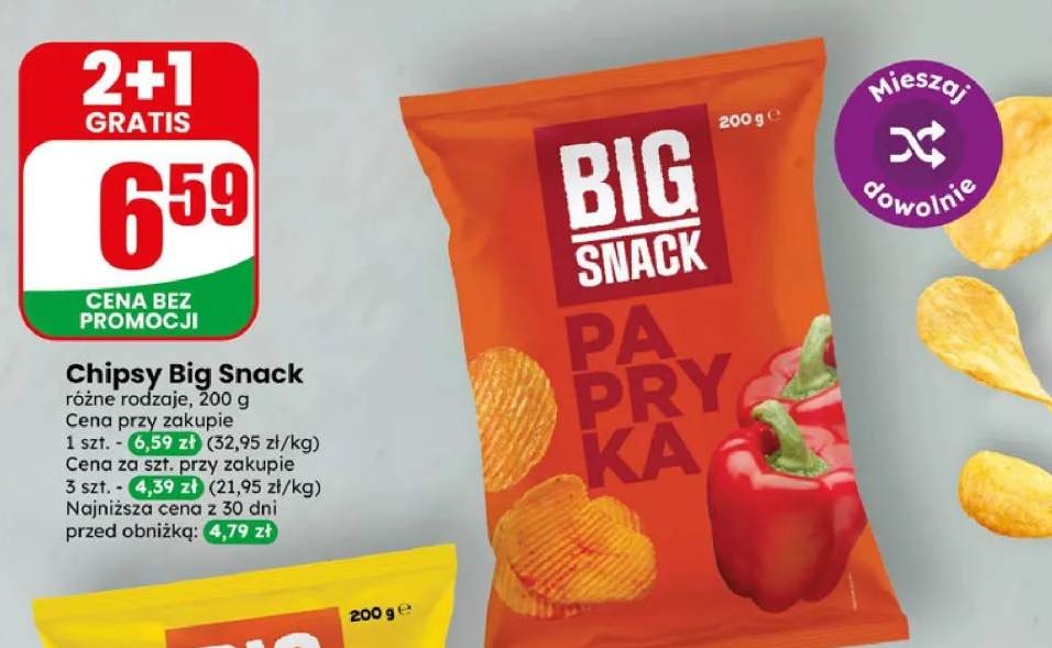 Chipsy Big Snack różne rodzaje 200g