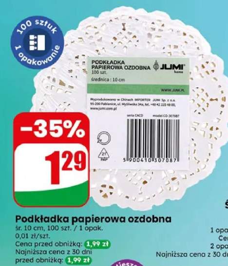Podkładka papierowa ozdobna 10cm 100szt