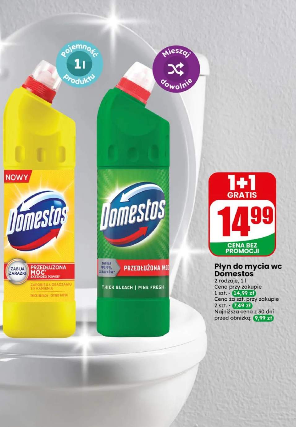 Płyn do mycia wc Domestos 1l