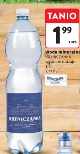 Woda mineralna Kryniczanka wybrane rodzaje 1,5l