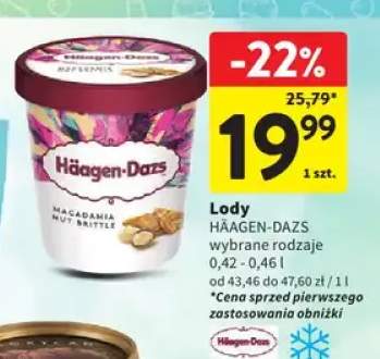 Lody Häagen-Dazs wybrane rodzaje