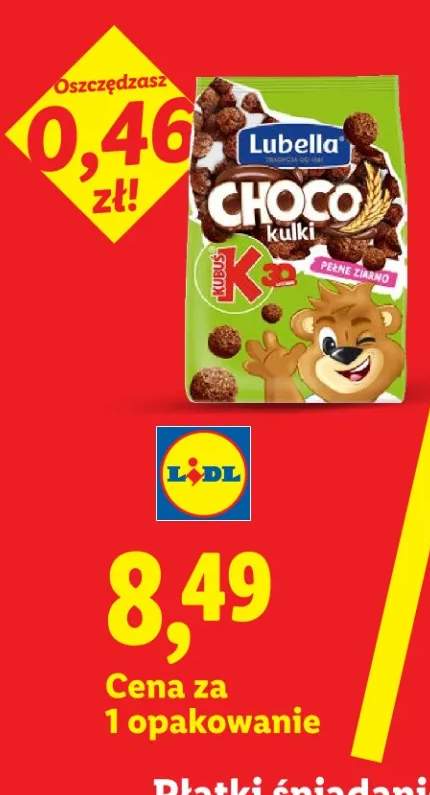 Płatki śniadaniowe choco kulki pełne ziarno
