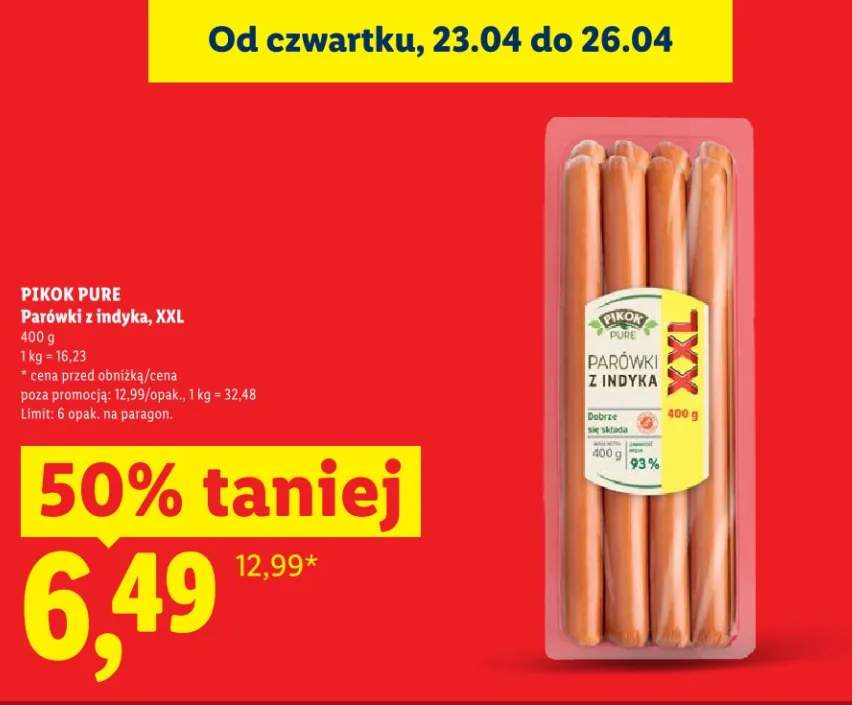 Parówki z indyka XXL