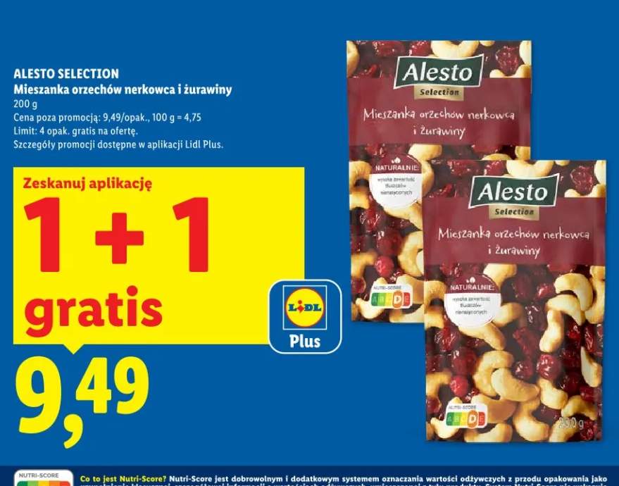 Mieszanka orzechów nerkowca i żurawiny Alesto Selection