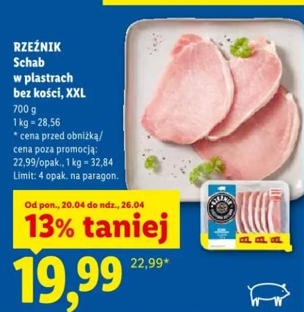 Schab w plastrach bez kości XXL