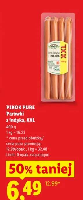Parówki z indyka XXL