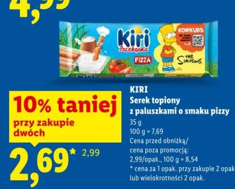 Serek topiony z paluszkami o smaku pizzy