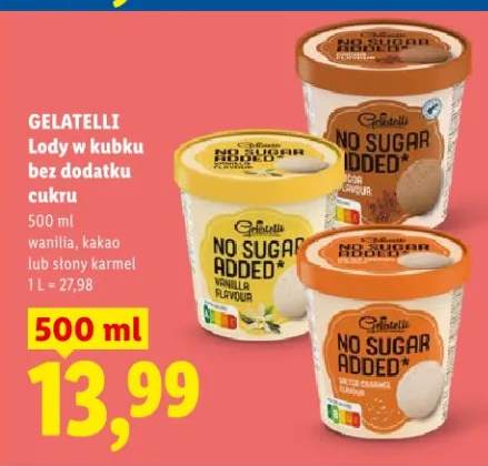 Lody w kubku bez dodatku cukru wanilia, kakao lub słony karmel