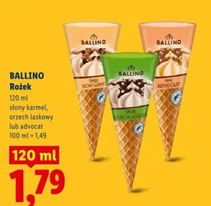 Lody rożek smak słony karmel 120ml
